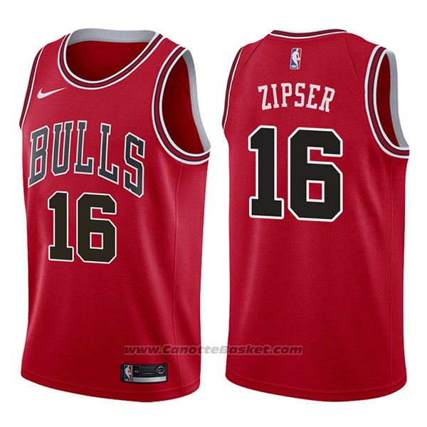 Maglia Chicago Bulls Paul Zipser #16 Icon 2017-18 Rosso